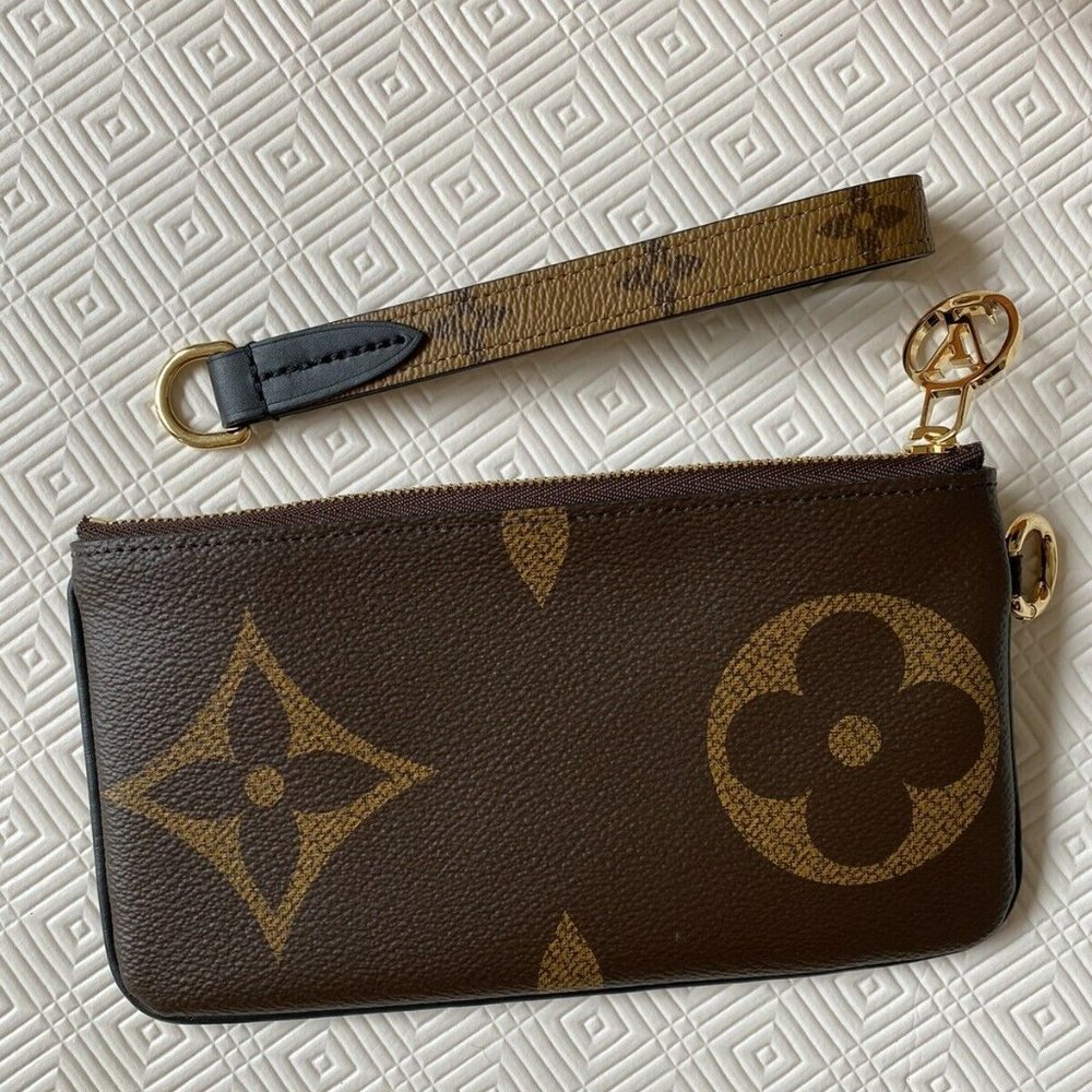 LOUIS VUITTON Reverse Trio Pochette Canvas Giant Mono M68756 Authentic - Picture 3 of 5